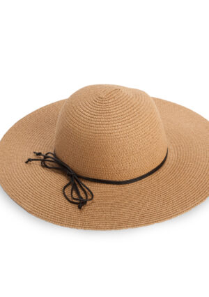 כובע קש מעוצב רחב שוליים