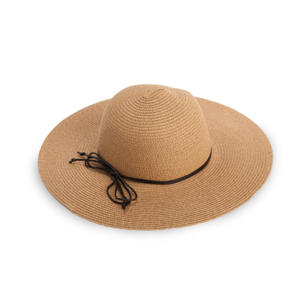 כובע קש מעוצב רחב שוליים